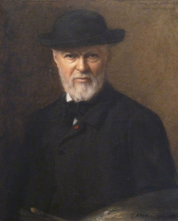 让-雅克·亨纳的肖像 Portrait de Jean-Jacques Henner (1890; France  )，让·本纳