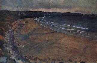 布列塔尼。卡马雷特的海滩。 Brittany. Beach at Camaret. (1926)，齐内达·塞莱布里阿库娃