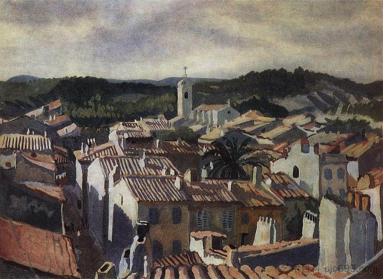 黑 醋栗。城市的屋顶 Cassis. The roofs of the city (1928)，齐内达·塞莱布里阿库娃