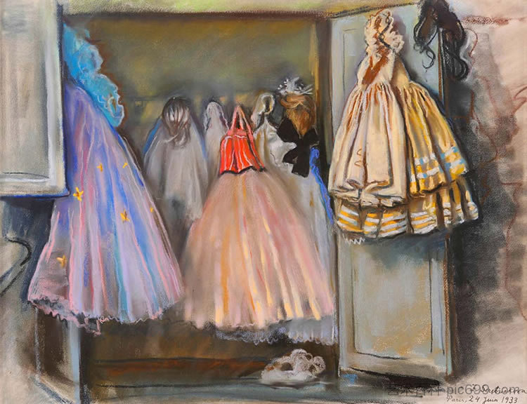 芭蕾舞演员伊琳娜·巴拉诺娃的壁橱 Closet of ballerina Irina Baranova (1933)，齐内达·塞莱布里阿库娃