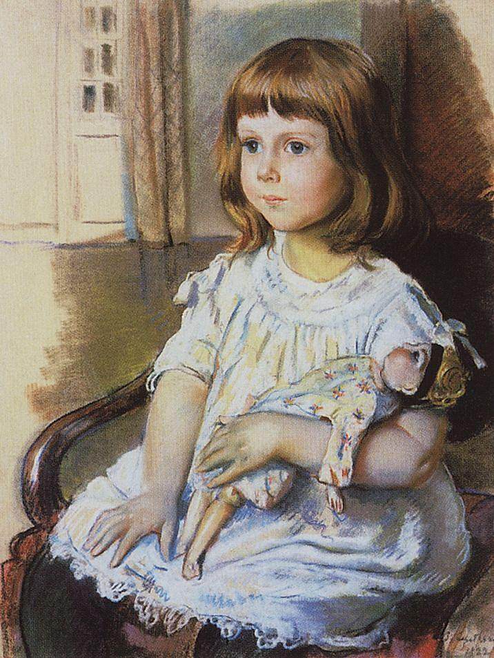 女孩与洋娃娃 Girl with a Doll (1921)，齐内达·塞莱布里阿库娃