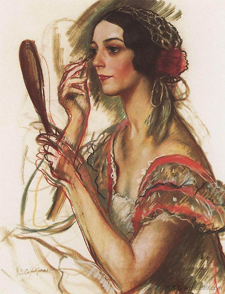 在更衣室 In the dressing room (1924),齐内达·塞莱布里阿库娃