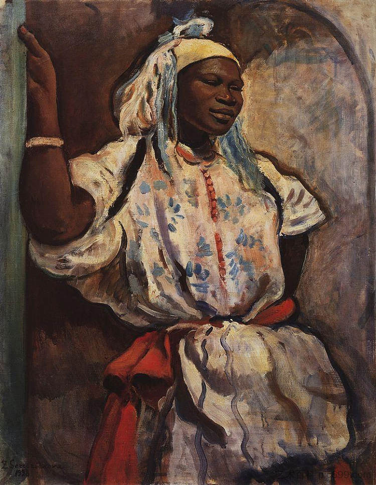 摩洛哥白衣女子 Moroccan woman in white (1928),齐内达·塞莱布里阿库娃