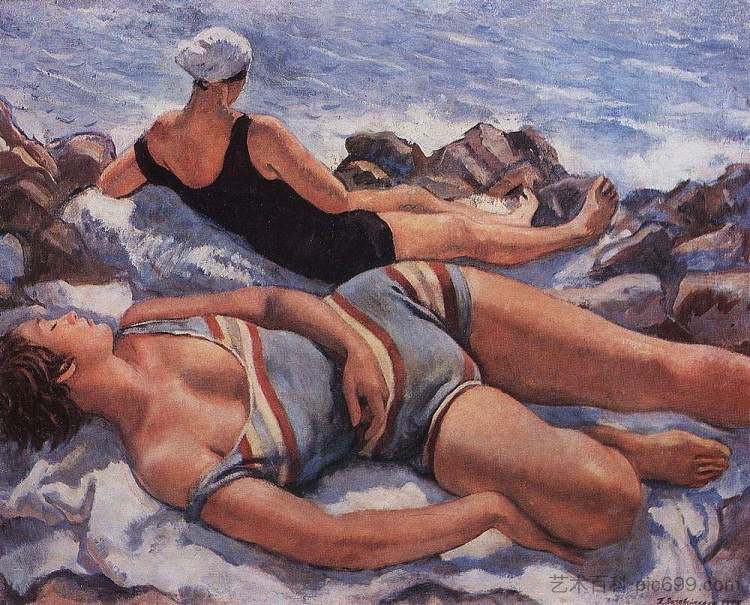 在海滩上 On the beach (1927),齐内达·塞莱布里阿库娃