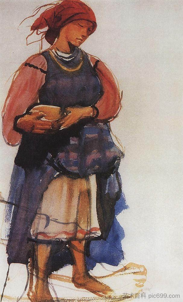 农妇 Peasant woman (1916)，齐内达·塞莱布里阿库娃