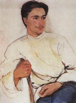 学生肖像 Portrait of a student (1909)，齐内达·塞莱布里阿库娃