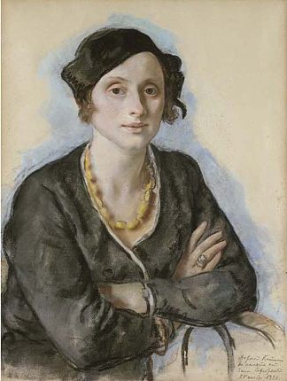 艺术家的表妹叶卡捷琳娜·卡沃斯·亨特的肖像 Portrait of Ekaterina Cavos Hunter, the artist’s cousin，齐内达·塞莱布里阿库娃