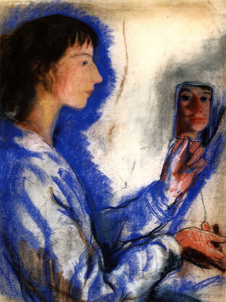 自画像 Self-portrait (1910)，齐内达·塞莱布里阿库娃