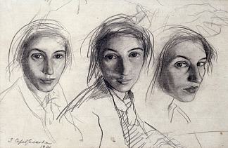 自画像 Self-Portrait (1914)，齐内达·塞莱布里阿库娃