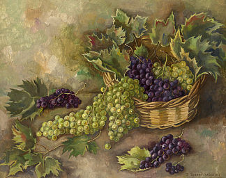 静物与葡萄 Still Life with Grapes (1936)，齐内达·塞莱布里阿库娃