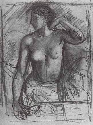 研究女性肖像 Study for a female portrait (c.1910)，齐内达·塞莱布里阿库娃