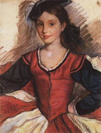 穿着舞蹈服的塔塔 Tata in dance costume (1924)，齐内达·塞莱布里阿库娃