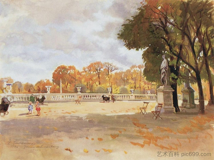 卢森堡花园 The Luxembourg gardens (1946)，齐内达·塞莱布里阿库娃