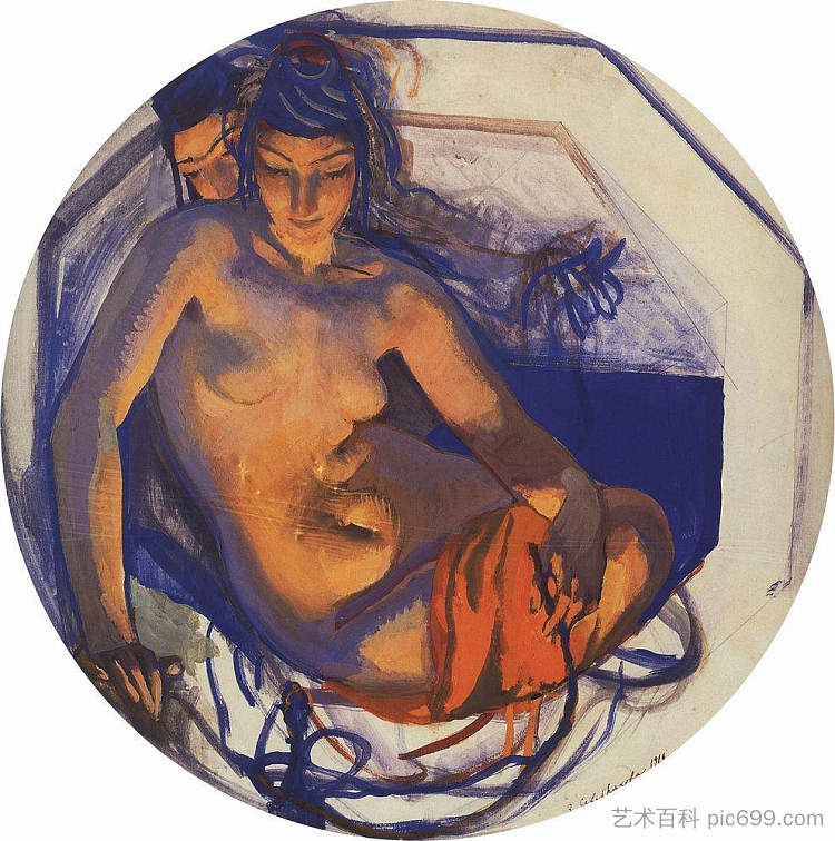 土耳其(两个奥达利斯克) Turkey (Two odalisques) (1916),齐内达·塞莱布里阿库娃