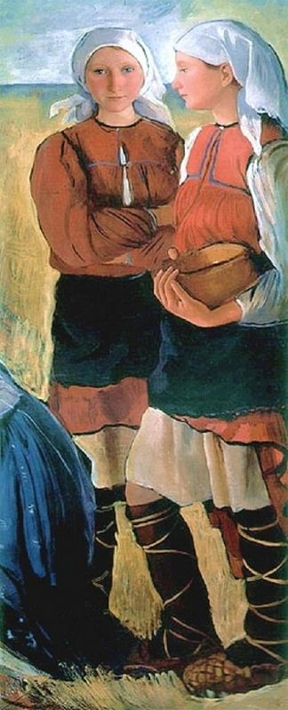 两个农家女孩 Two Peasant Girls (1915)，齐内达·塞莱布里阿库娃