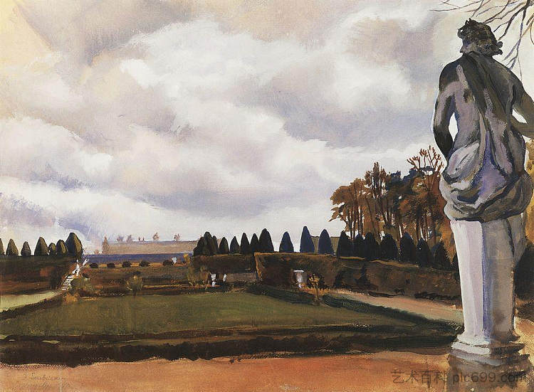 秋天的凡尔赛公园 Versailles Park in autumn (1926)，齐内达·塞莱布里阿库娃